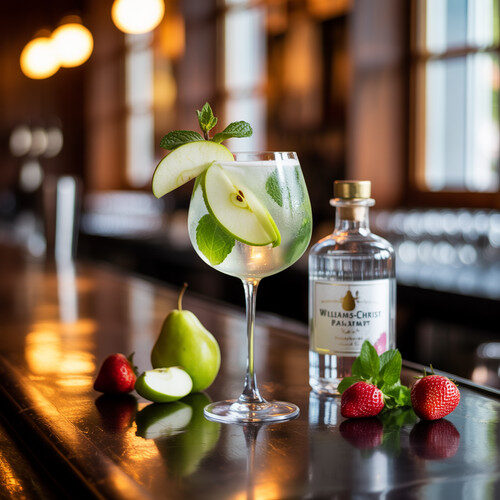 alt_text: A vibrant cocktail scene showcasing Austrian mixology with fresh herbs, fruits, and rustic bar elements.